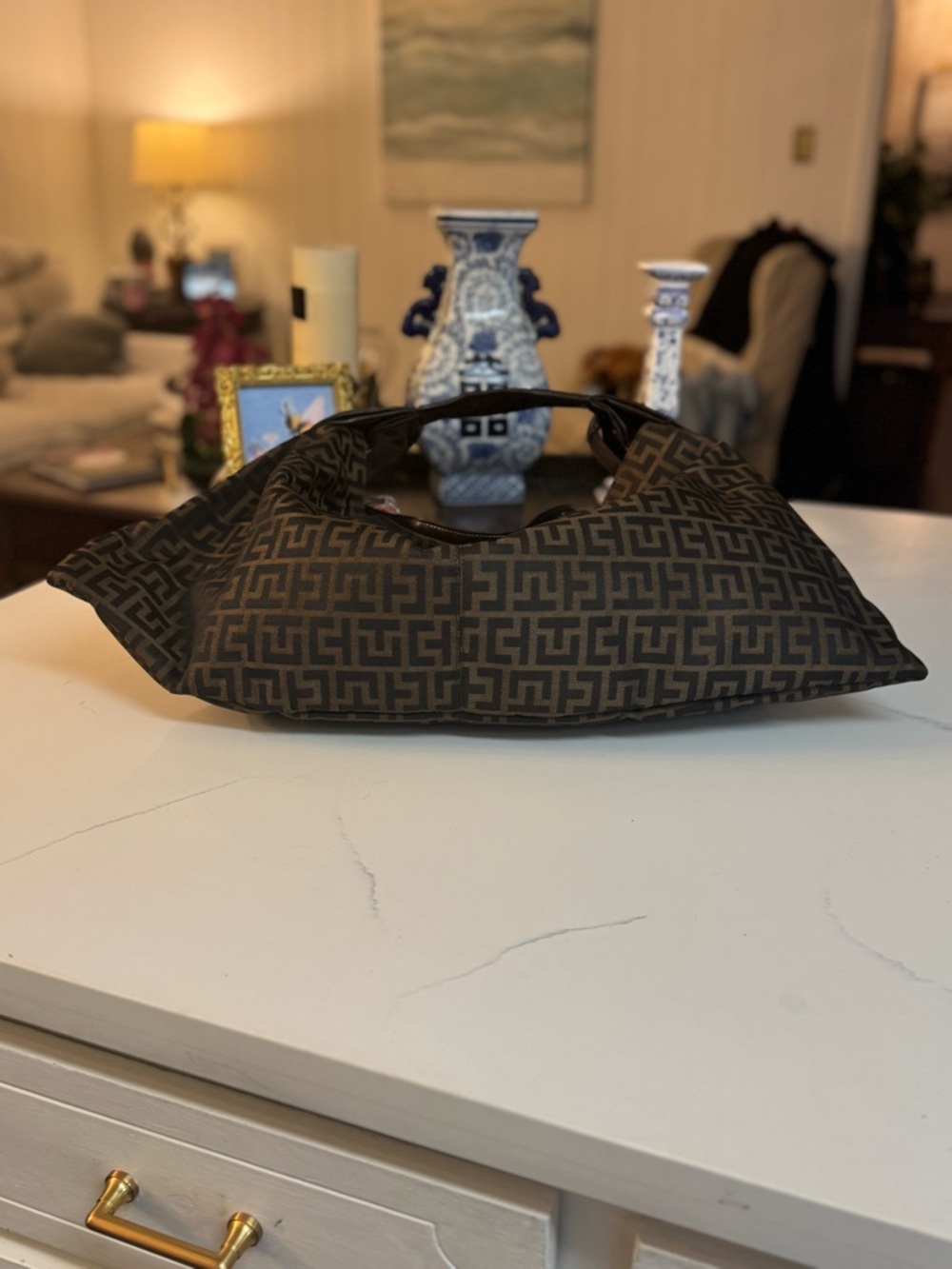 🤎 DESIGNER INSPIRED CANVAS LARGE HOBO SHOULDER BAG! - Picture 6 of 9